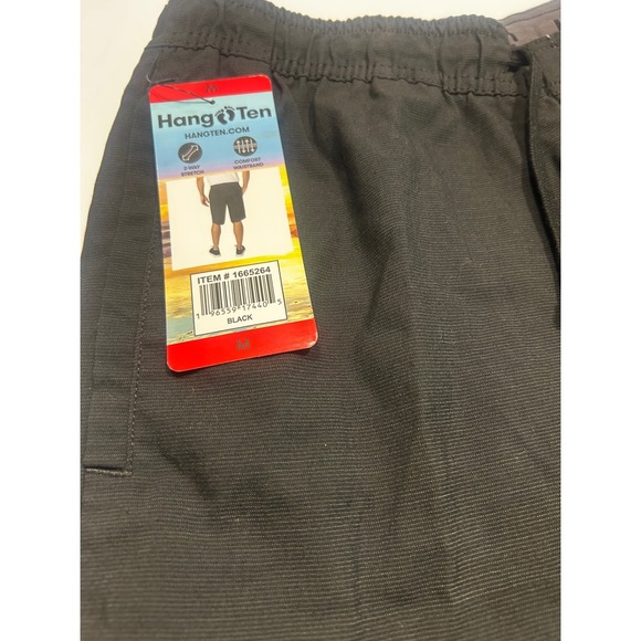 Hang Ten‎ Mens Black 2-Way Stretch Hybrid Shorts Drawstring Waistband NEW M - Picture 3 of 9